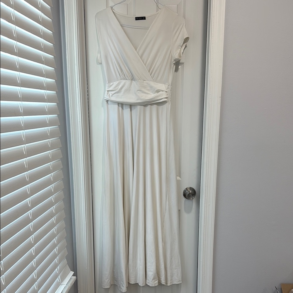Elegant White Wrap Dress
